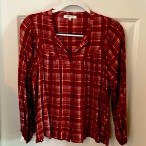Madewell red plaid top